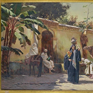 Moroccan Scene (oil on canvas)