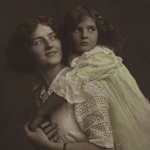 Mother and daughter (colour photo)
