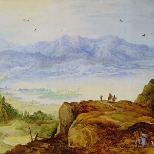 Mountain Landscape (oil on panel)