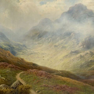 Mountain Scene (oil on canvas)