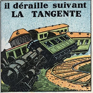 Movements: tangent. Train derailment. Anonymous illustration from 1925