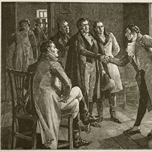 Mr Alexanders Levee in Kings Bench Prison, illustration from Cassell