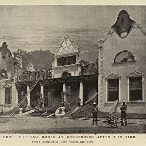 Mr Cecil Rhodess House at Rondebosch after the Fire (litho)