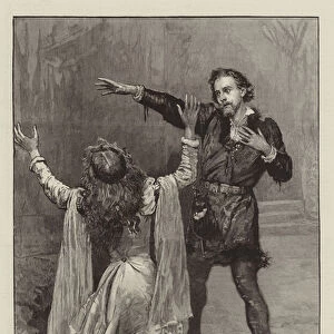 Mr and Mrs Beerbohm Tree in "Hamlet"at the Haymarket Theatre (engraving)