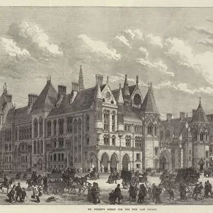 Mr Streets Design for the New Law Courts (engraving)