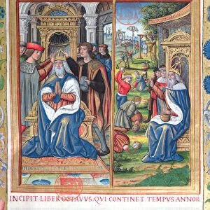 Ms. 1581 f. 154 Illustration from Book VIII ( From the Death of David to the Death