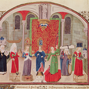Ms 927 Fol. 17v Theological and Cardinal Virtues, from Ethics