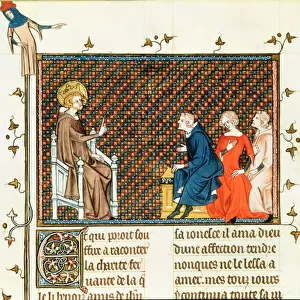 Ms Fr. 5716 fol. 44 St. Louis teaching his children, from Life and Miracles of St
