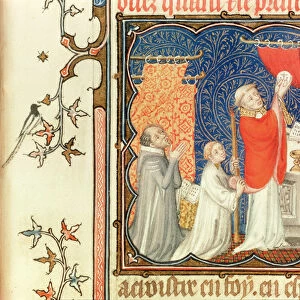 Ms Lat 18014 Jean de France (1340-1416) Duke of Berry Praying Before the Elevation of