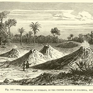 Mud volcanoes at Turbaco, in the United States of Colombia, South America (engraving)