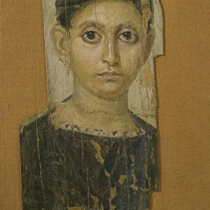 Mummy female portrait, from Fayum, late 3rd century AD (encaustic wax on painted wood)