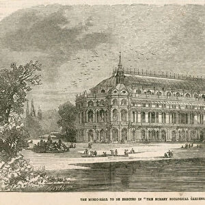 The music hall to be erected in the Surrey Zoological Gardens (engraving)