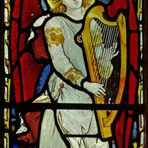 Musical angel, 1870 (stained glass)