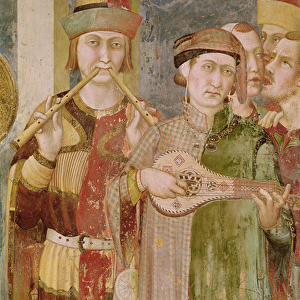 Detail of musicians from the Life of St. Martin, c. 1326 (fresco)