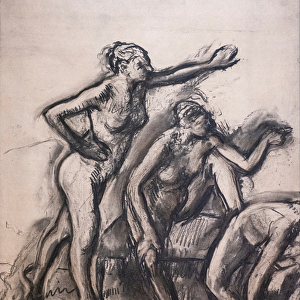 Three naked dancers. Around 1903. Charcoal on tracing paper