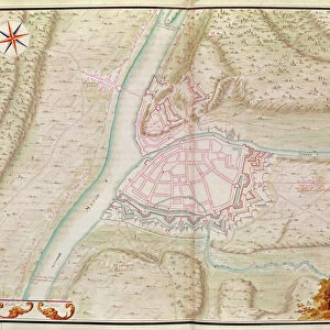 Namur and the surrounding area, from Atlas de Louis XIV. Plans des places etrangeres