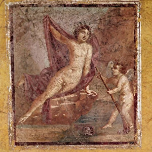 Narcissus and Eros Roman fresco of the 3rd Pompeian style from the site of the site of