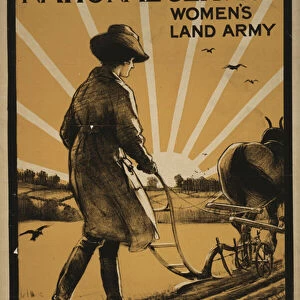 National Service Womens Land Army, 1917 (colour lithograph)