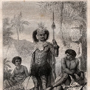 natives of the Marquesas Islands - Voyage of Captain James Cook (1728-1779)