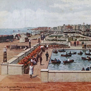 New Boating Pool and Gardens, Brighton (colour litho)