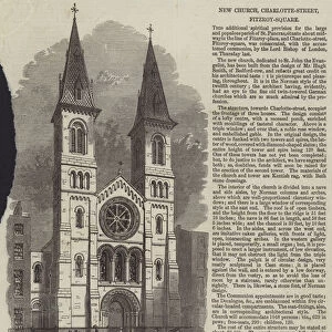 New Church of St John the Evangelist, Charlotte-Street, Fitzroy-Square (engraving)