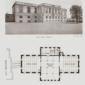 The New Library, St Andrews University, The West Front, Main Floor Plan (b / w photo)