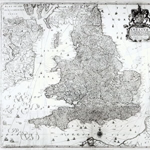 A New Map of the Kingdom of England and the Principalitie of Wales, 1669 (engraving)