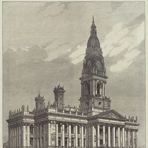 The New Townhall of Bolton, Lancashire, opened by the Prince of Wales (engraving)