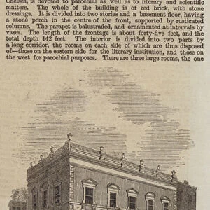 The New Vestry-Hall and Scientific Institution, King s-Road, Chelsea (engraving)