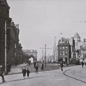 Newcastle, Neville Street and Westgate Road (b / w photo)
