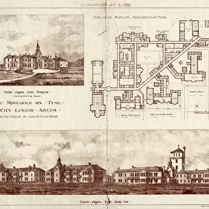 The Newcastle upon Tyne Lunatic Asylum, Coxlodge, c. 1829 (photolitho)