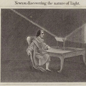 Newton discovering the nature of Light (engraving)
