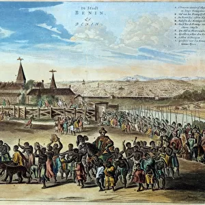Nigeria capital of the kingdom of Benin solemn exit of King Houegbadja (1645-1689)