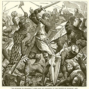 "No Quarter to Traitors!"--The Earl of Leicester at the Battle of Evesham, 1265 (engraving)