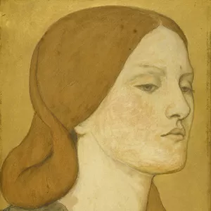 No.1575 Head of a girl in a green dress (Elizabeth Siddal), 1850-65 (w / c)