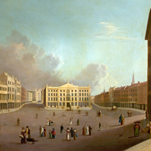 Nottingham Market Place, c. 1827 (oil on wood)