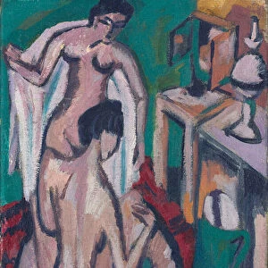 Two Nudes in a Shallow Tub, c. 1912 / 1913-1920 (oil on canvas)