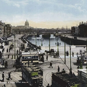 O connell Bridge and River Liffey, Dublin (colour photo)