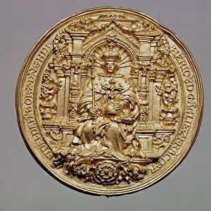 Obverse of the seal of Henry VIII (1491-1547) (gold) (see 181809 for reverse)