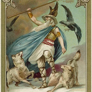 Odin, chief of the Norse gods (chromolitho)