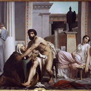 Odysseus recognised by his nurse, Euryclee, 1848 (oil on canvas)