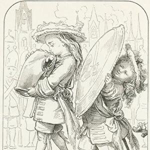 One officer was wearing his breastplate, another his shield. (verse 5), 1880 (engraving)