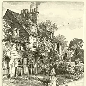 Old Cottages at North End, Hampstead Heath (engraving)