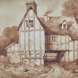 Old Houses at Penshurst, Kent, 1800-50 (Watercolour)