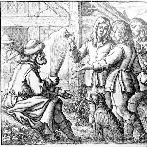 The Old Man and his Sons, illustration from Aesops Fables, 1666 (etching)