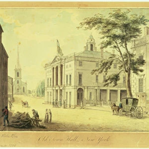 The Old Town Hall (Federal Hall) New York City, 1798 (graphite, w / c