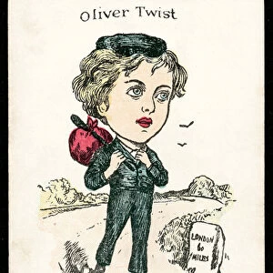Oliver Twist, Orphan (colour litho)