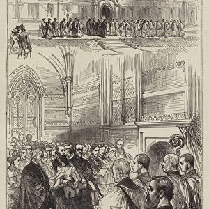 Opening of the New Hall and Library of Keble College, Oxford (engraving)