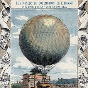 Operation of inflation and equipment of the captive balloon of Henry Giffard to