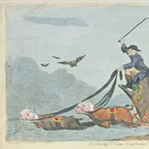 Opposition Coaches, published by S. W. Fores in 1788 (hand-coloured etching)